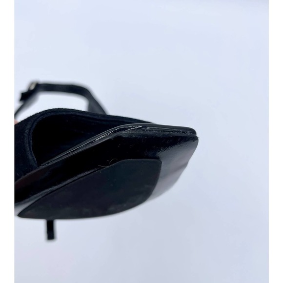 Barbara Bui square toe asymmetrical slingback black suede heels 39.5 - Picture 9 of 9